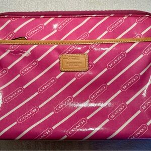 Coach Pink and White Large Cosmetics Case